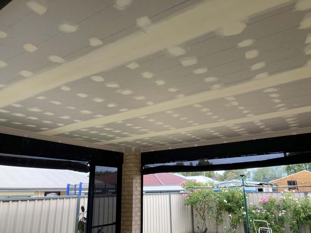 Outdoor Patio Ceiling Plaster Repair Completed